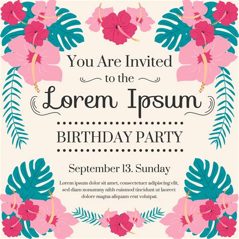 Birthday Party Invitation Vector 187195 Vector Art at Vecteezy