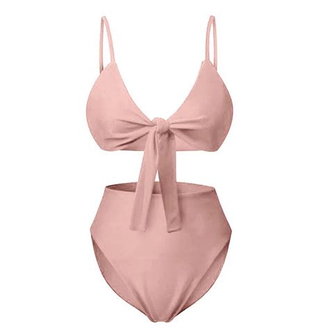 Vertvie 2020 Bikini Sexy Beach Swimsuit For Women Swimwear Solid High