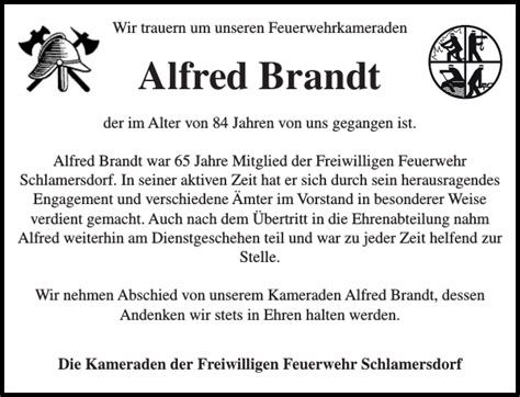 Alfred Brandt Gedenken Stormarner Tageblatt