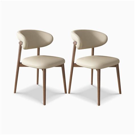 Hernest | Modern Solid Wood Dining Chairs Set of 2 PU Leather ...