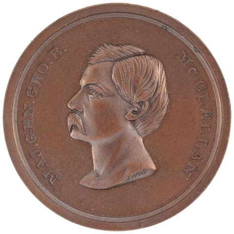 Hake S Mcclellan High Relief Portrait Copper Medal Dewitt