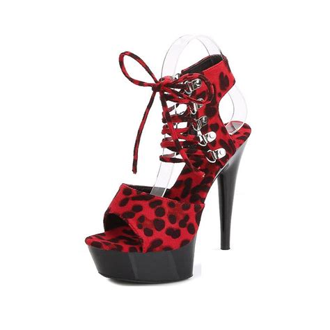 💰köp Billigt Online Women Sandals Sexy Leopard Print Stiletto Sandals