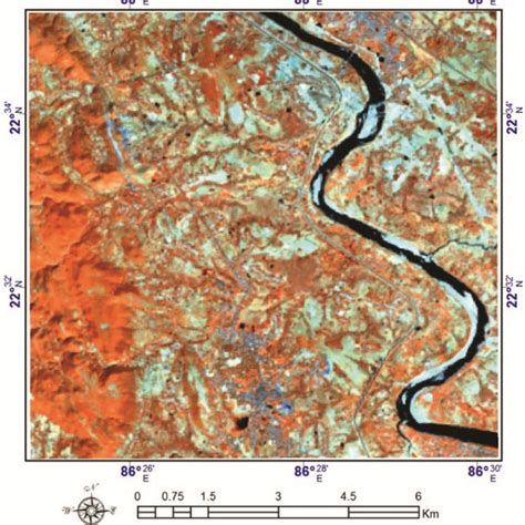 Rgb Colour Combination Of Bands And Of Landsat Satellite Image