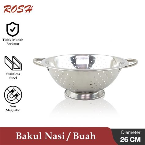 Jual Rosh Bakul Saringan Nasi Cm Colander Deep Stainless Steel