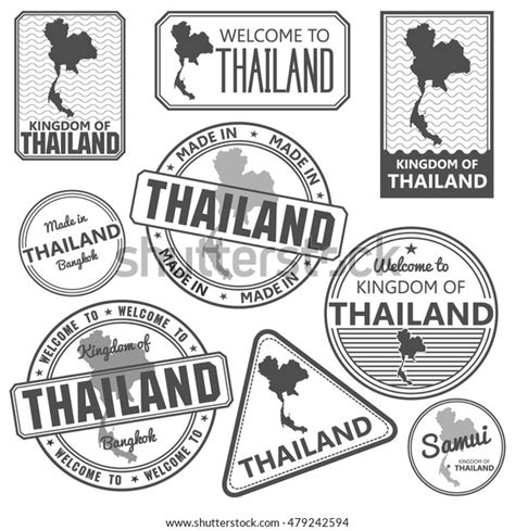 Stamp Map Thailand Passport Stamp Made Stock Vector (Royalty Free ...