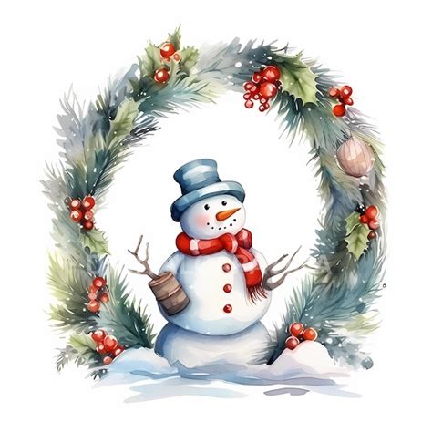 Merry Christmas Snowman Clipart