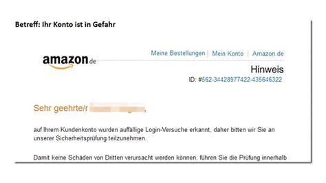 Amazon Phishing Gef Lsche E Mail Im Umlauf Computer Bild