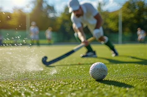 Premium Photo Intense Field Hockey Player Faces At Penalty Corner In