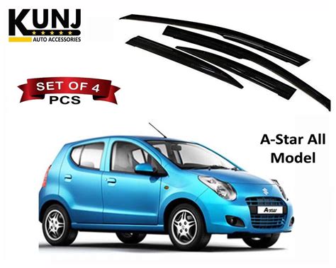 Kunj Autotech Door Visor For Maruti AStar All Model Black Set Of 4