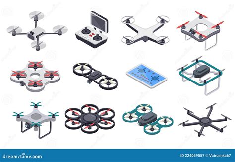 Isometrische Drohnen Fliegende Drohne Mit Propellern Und Kamera