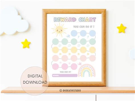 Printable Reward Chart Printable Rainbow Good Behavior Chart Etsy Uk