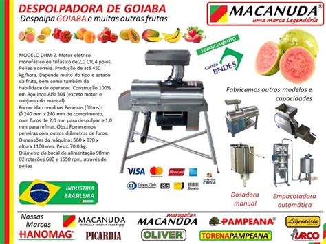 GOIABA MÁQUINA INDUSTRIAL PARA DESPOLPAR MACANUDA CIMM