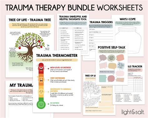 Trauma Therapy Worksheets PTSD Recovery Workbook Therapy Etsy