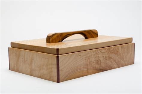 Handmade Wood Box Featuring Beautiful Hardwoods Lacewood