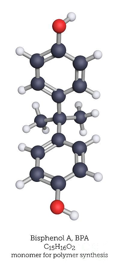 Molecular Model Of Bisphenol A Photograph By Greg Williams Science