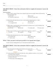 Bus Exam Review Sheet Pdf Exam Name Multiple Choice Choose The