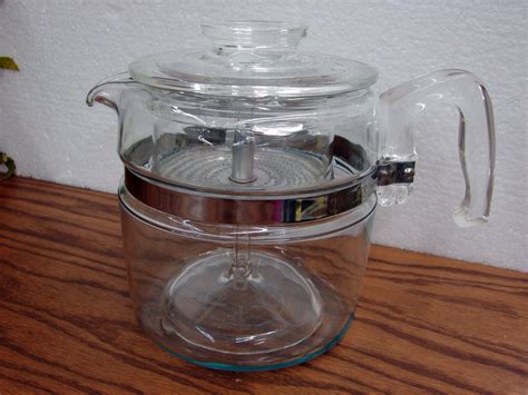 Vintage PYREX 7756 Flameware Glass Coffee Percolator Pot 6 Cup Maker ...