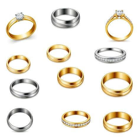 Premium Vector | Wedding Ring vector set white background isolated a high