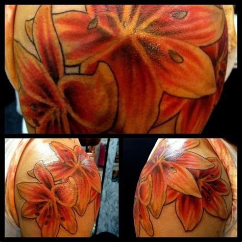 lilies tattoo - like the colors | Lily tattoo, Tattoos, Color