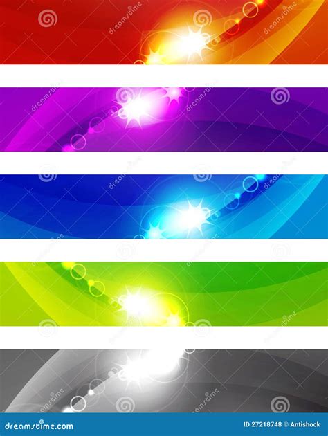 Abstract Color Shiny Banners Stock Vector Illustration Of Bubble