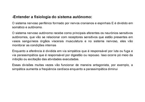 APG 7 Sistema Autonomo E Limbico Entender A Fisiologia Do Sistema