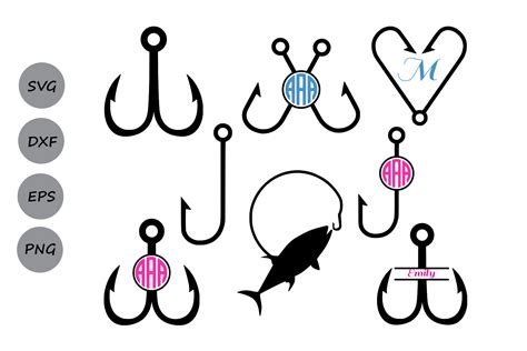 Fish Hook SVG Fish Monogram Svg Fishing Svg Fish SVG Svg Files For