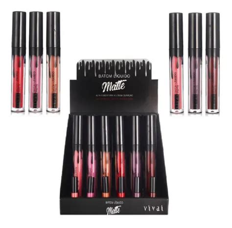 Batom Fosco Matte La Prime Caixa 24 Batons Atacado Kit Nude Cor MercadoLivre