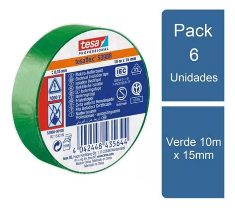 Pack Tesaflex Cintas Aisladora El Ctrica Verde M Tesa Cuotas Sin