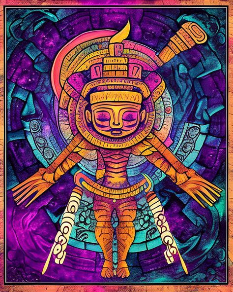 Ancient Aztec Mayan Illustration Digital Art by Ervina Anandhita - Fine ...