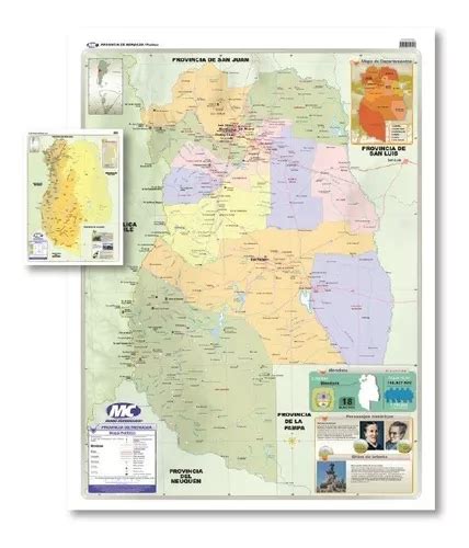 Mapa Prov De Mendoza Mural Pol Tico F Sico Doble Faz