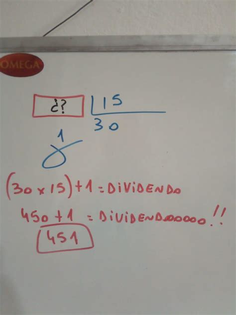 7 Calcula el dividendo de una división inexacta si el divisor es 15