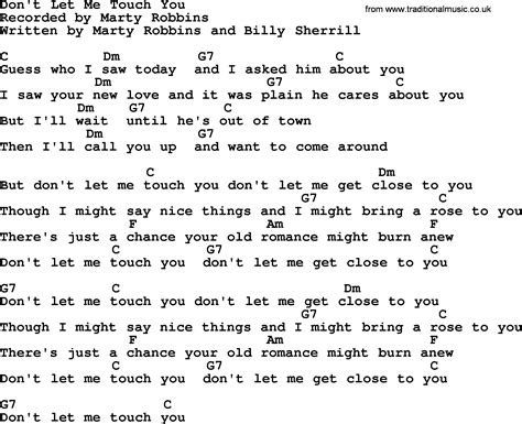 Don't Let Me Touch You, by Marty Robbins - lyrics and chords