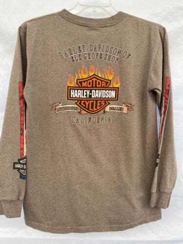 HARLEY DAVIDSON MOTORCYCLE LONG SLEEVE T SHIRT EL Gem