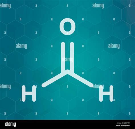 Formaldehyde Methanal Molecule Important Indoor Pollutant White Skeletal Formula On Dark