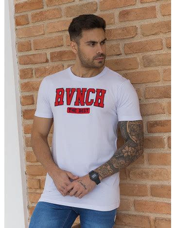 Camiseta Bordada Atacado Masculina Revanche Edmond Branco Roupas