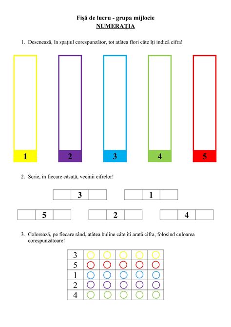 AcademiaABC Fișă de lucru Grupa mijlocie Numerația