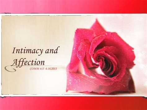 Intimacy And Affection Powerpoint Ppt