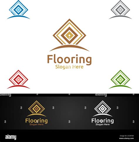 Flooring Logo For Parquet Wooden Or Vinyl Hardwood Granite Tile Vector