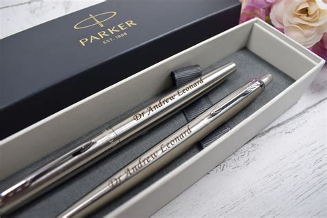 Personalised Pen Set Engraved Pen Stainless Steel Parker - Etsy