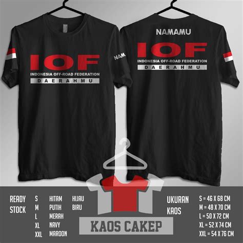 Jual Kaos Baju IOF Indonesia Off Road Federation Request Nama Dan