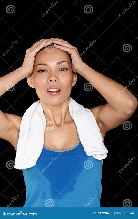 Fitness Woman Sweating Stock Image Image Of Care Multiethnic 29720493