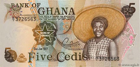 5 Cedis Ghana 1977 P15b B923156 Billets