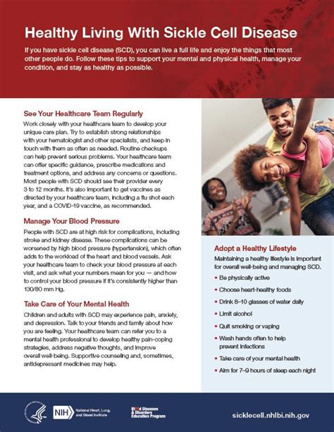 Healthy Living With Sickle Cell Disease Fact Sheet Nhlbi Nih