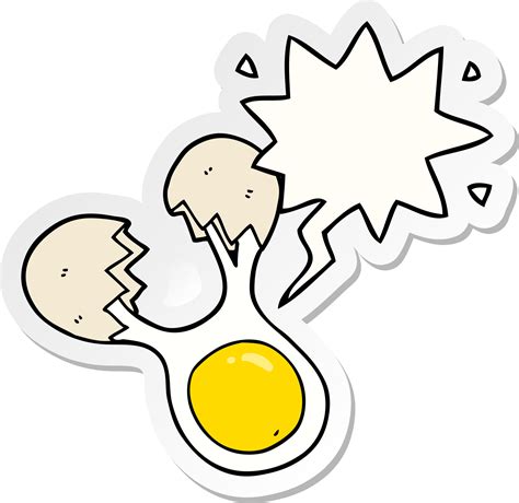 cartoon cracked egg and speech bubble sticker 10477755 Vector Art at ...