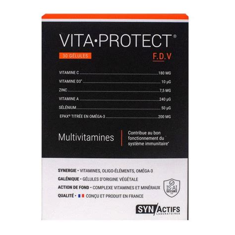 Vita Protect multivitamines 30 gélules complément alimentaire SynActifs