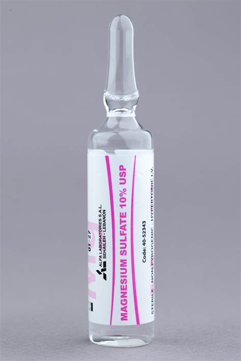 Magnesium sulfate – 10 % – Alfa Laboratories S.A.L