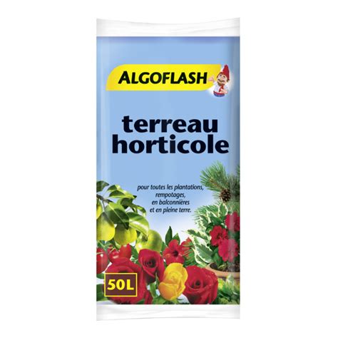 TERREAU HORTICOLE ALGOFLASH 50L Jardinerie BONCAP