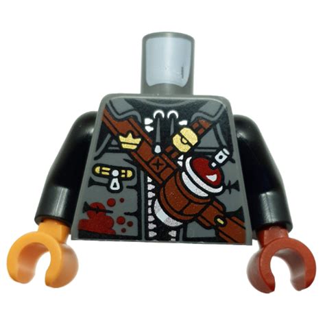 Lego Part F Pr Torso Odd Hands Reddish Brown Strap Spray