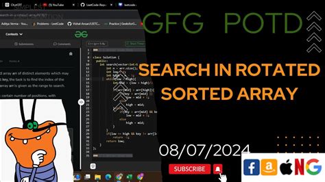 Search In Rotated Sorted Array Gfg Potd Today Potd Gfg Problem Of