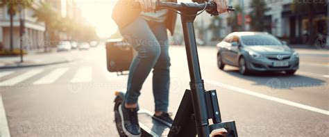 Electric Scooter Ride Through City Street 49486463 Stock Photo at Vecteezy